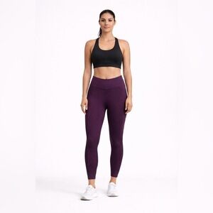 SPANX Burgundy Maroon Seamless Leggings Tights Size M High Waist Shaping